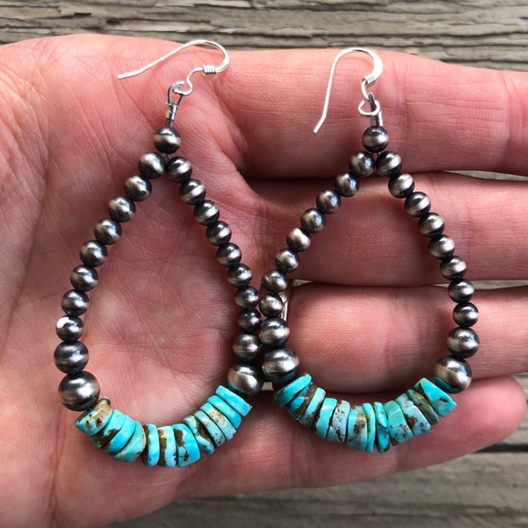 SOLD!!Turquoise Southwestern Heishi Desert Pearl L - Picture 3 of 4